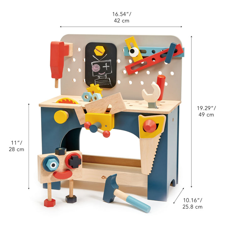 Wooden Table Top Tool Bench by Tender Leaf Toys