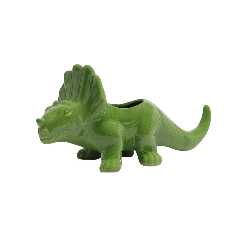 Dinosaur Ceramic Indoor Plant Pot For Succulents - Triceratops by Chive