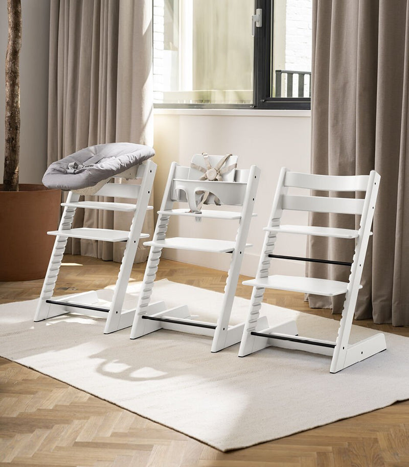 Tripp Trapp White with Newborn Set by Stokke