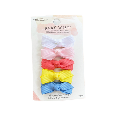 Chelsea Grosgrain Bows on Snap Clips Set of 5 - Sea la Vie by Baby Wisp