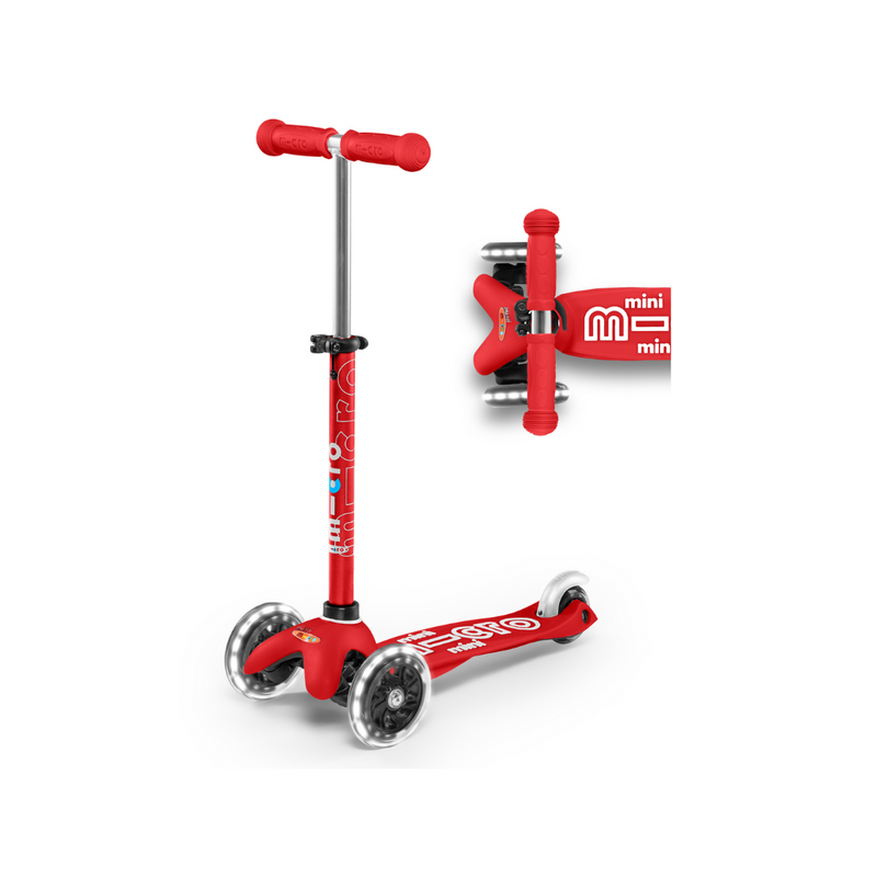 Mini Deluxe LED Scooter - Red by Micro Kickboard