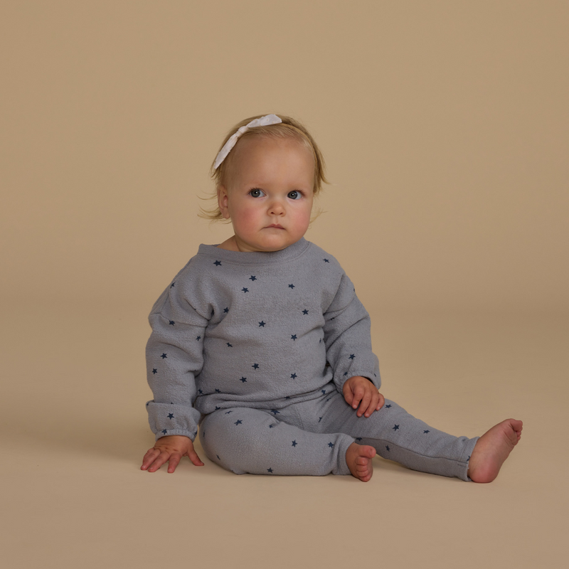 Spongey Knit Set Blue Stars - Dusty Blue by Rylee + Cru