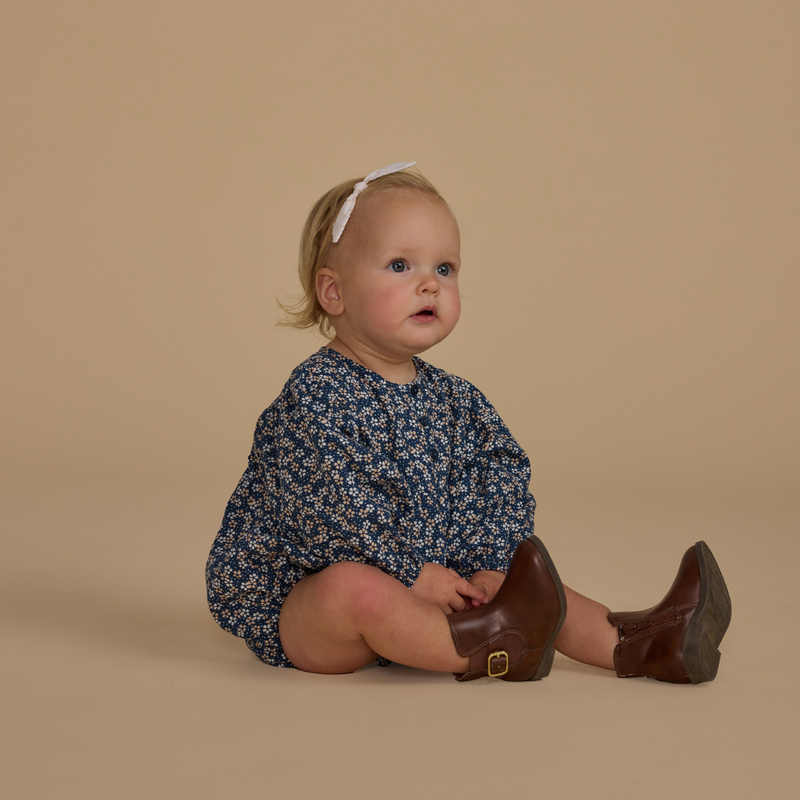 Gwen Romper Blue Floral - Indigo by Rylee + Cru