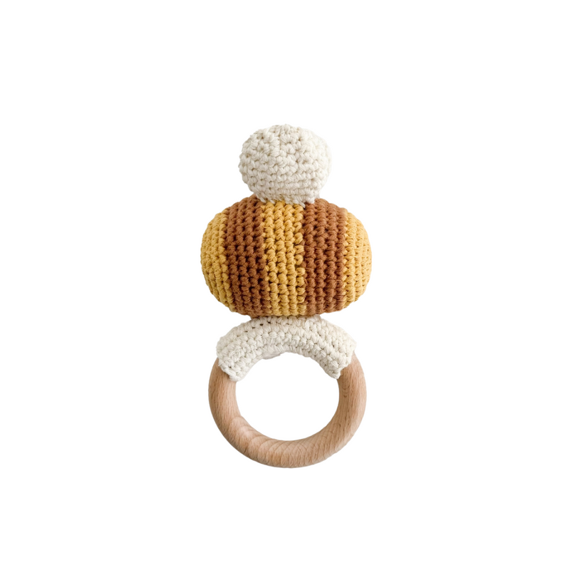 Cotton Crochet Rattle Teether - Bee by The Blueberry Hill