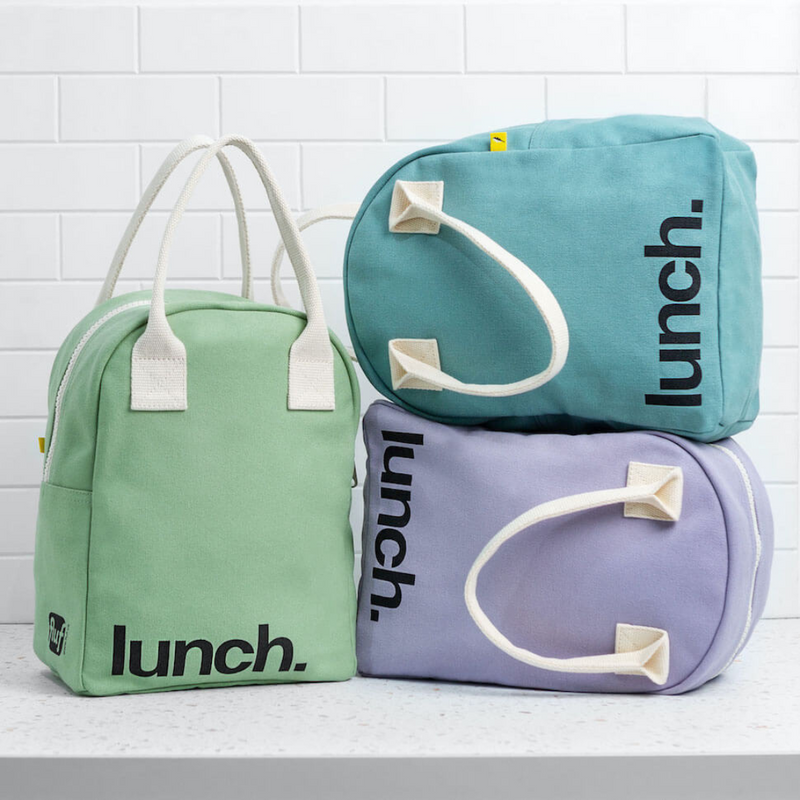 Zipper Lunch Bag - ‘Lunch’ in Lavender by Fluf