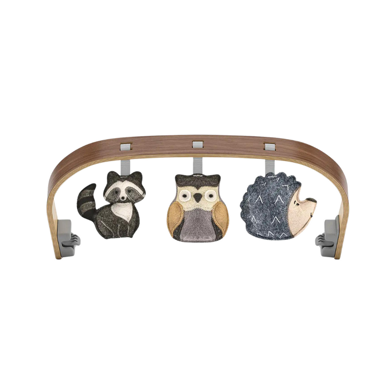 Mira Bouncer Forest Fun Toy Bar - Grey/Walnut Wood by Uppababy