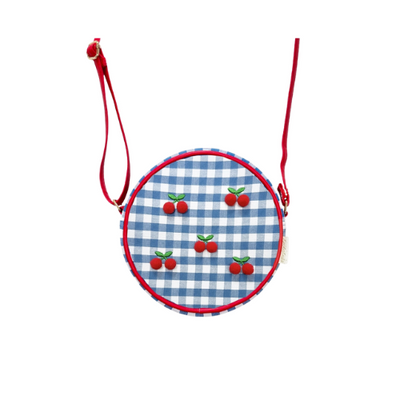 Cherry Pom Pom Gingham Bag by Rockahula Kids