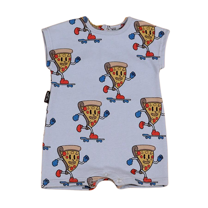 Pizza Skater Romper - Steel Blue by Tiny Tribe - FINAL SALE