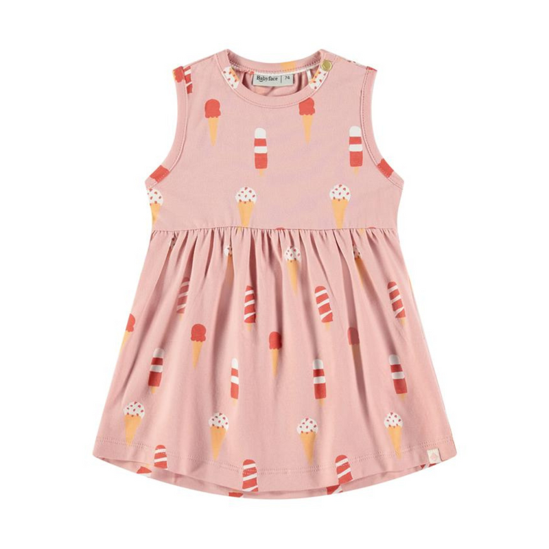 Ice Cream Cone Print Dress - Pink by Babyface - FINAL SALE