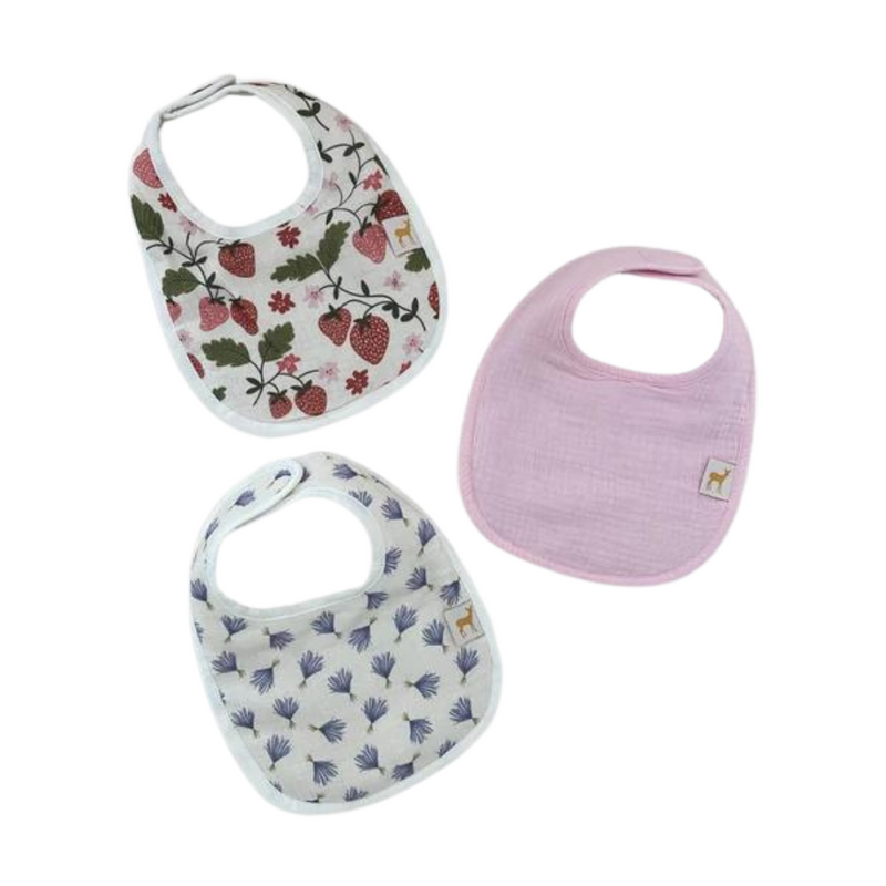 Bib Set - Strawberry Sugar/Lavender by Velvet Fawn