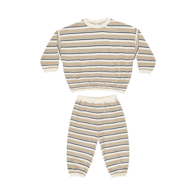 Relaxed Set Blue Vintage Stripe - Natural by Rylee + Cru