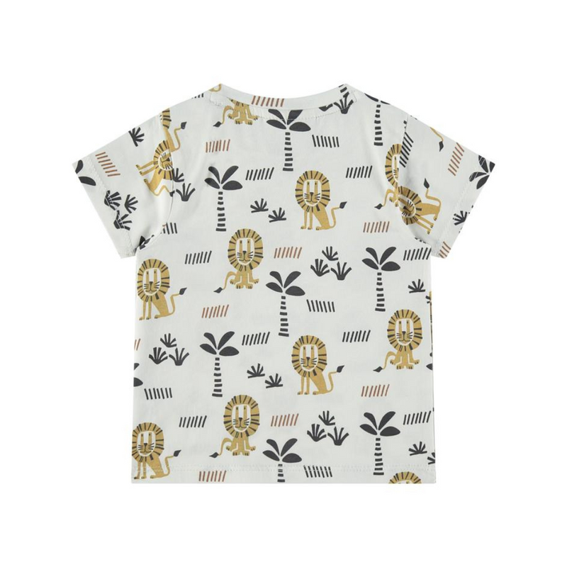 Lion All Over Print Short Sleeve Tee - Milk by Babyfacee - FINAL SALE