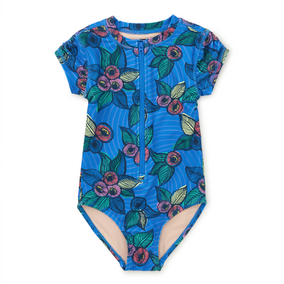 Rash Guard One-Piece Swimsuit - African Jewel Floral by Tea Collection FINAL SALE