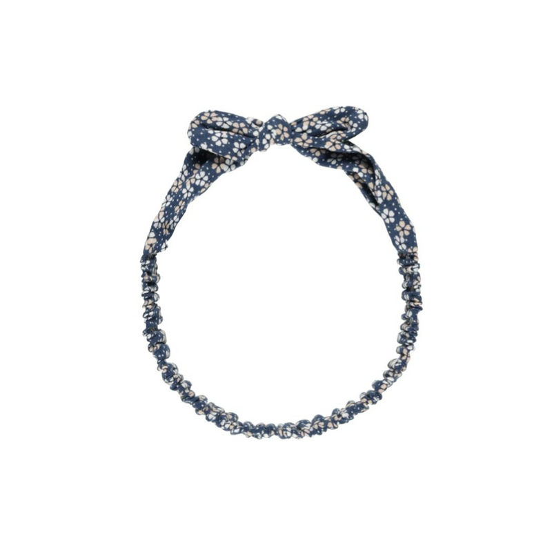 Baby Bow Headband Blue Floral - Indigo by Rylee + Cru