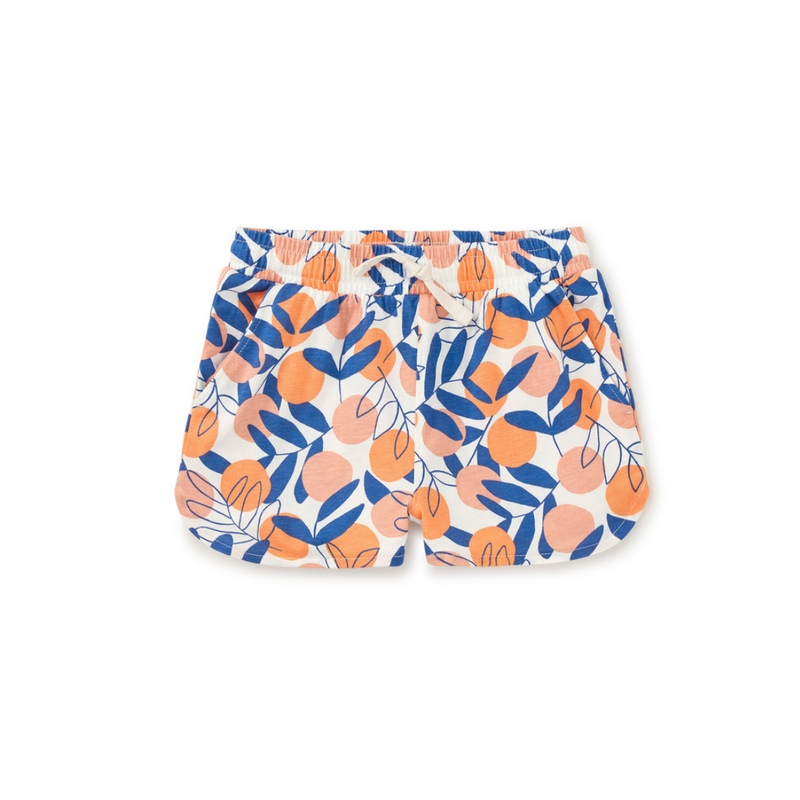 Tie Waist Printed Shorts - Mediterranean Citrus by Tea Collection - FINAL SALE