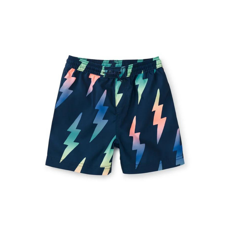 Mid-Length Swim Trunks - Rainbow Lightning Bolt by Tea Collection FINAL SALE