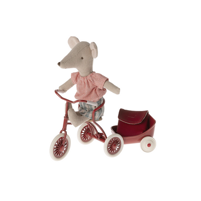 Tricycle Mouse, Big Sister - Red by Maileg