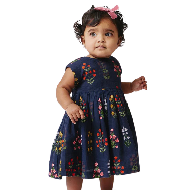 Marie Dress Set - Navy Field Floral by Pink Chicken