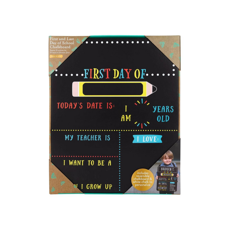 First Day and Last Day of School - Reversible Chalkboard by Kate & Milo