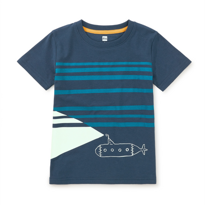 Glow in the Dark Submarine Tee - Whale Blue by Tea Collection FINAL SALE