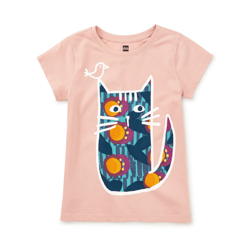 Passion Fruit Cat Graphic Tee - Cameo Pink by Tea Collection - FINAL SALE