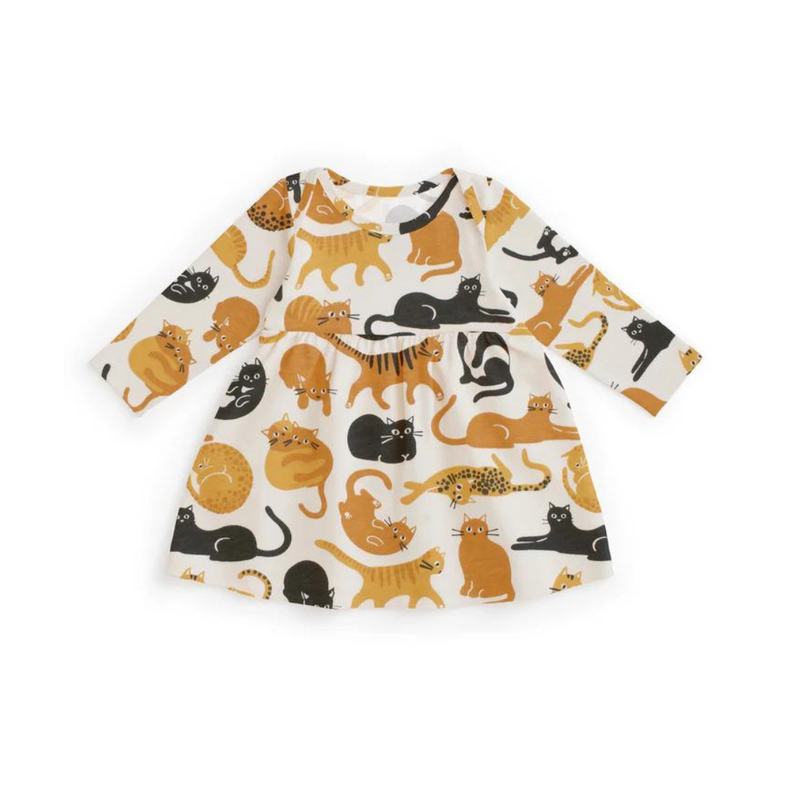 Lausanne Baby Dress - Cat Friends Gold & Yellow by Winter Water Factory