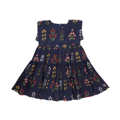 Peachy Dress - Navy Field Floral by Pink Chicken