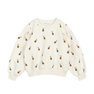 Terry Sweatshirt - Wild Pineapples Print on Crème by miles the label. - FINAL SALE