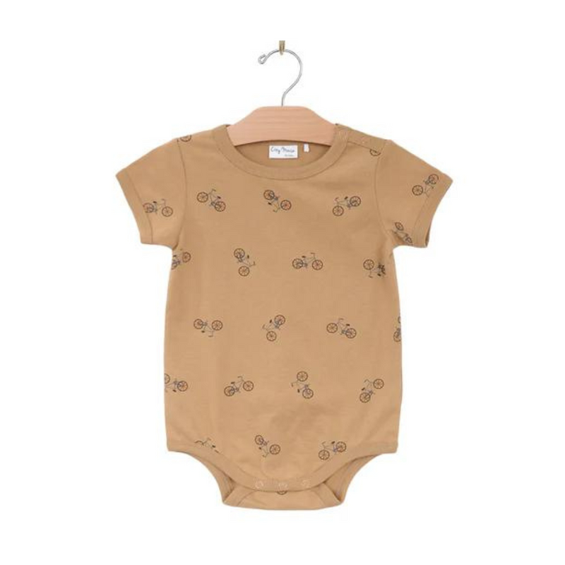 Bikes Short Sleeve Bodysuit - Saffron by City Mouse - FINAL SALE