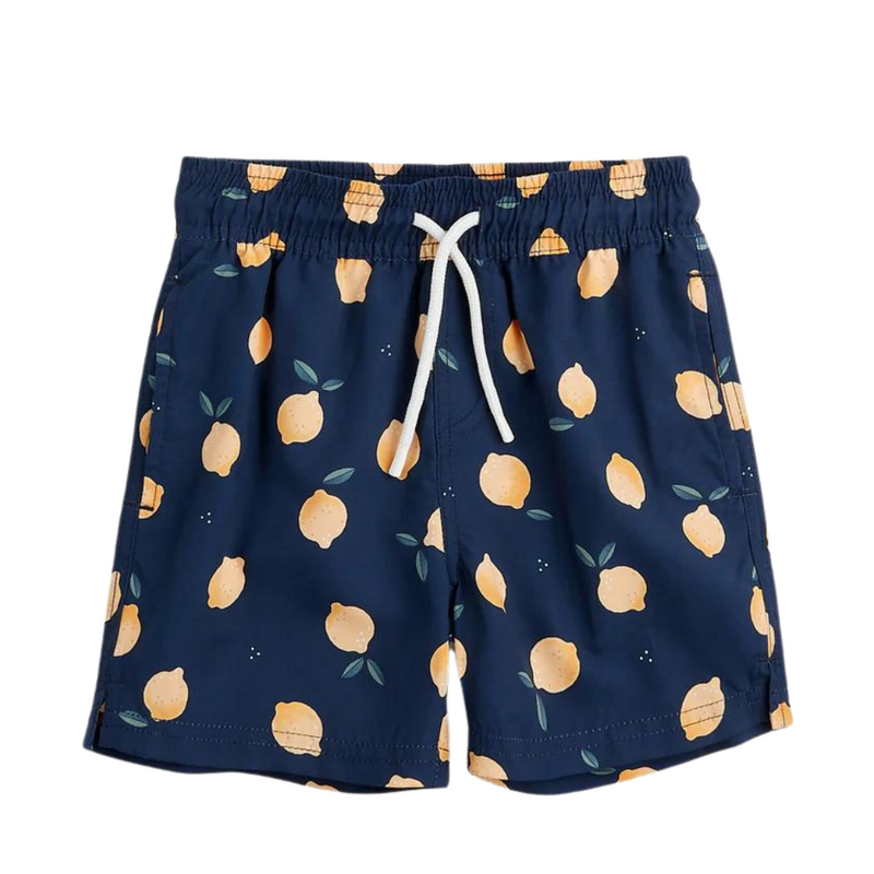 Swim Trunks - Lemon Print on Navy by Petit Lem - FINAL SALE