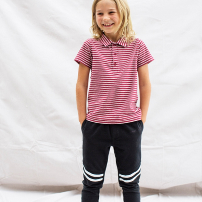 Speedy Striped Play Pant - Jet Black by Tea Collection