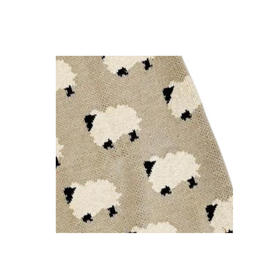 Organic Cotton Jacquard Knit Baby Blanket - Furry Sheep by Viverano Organics