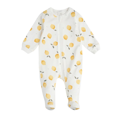 Footed Sleeper - Lemon Print by Petit Lem - FINAL SALE