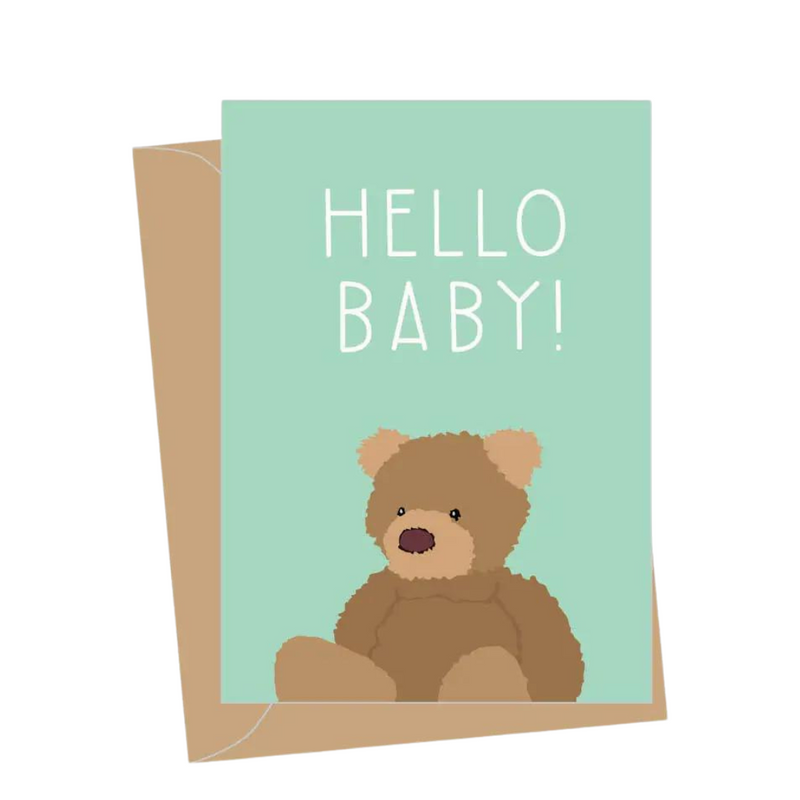 Mini New Baby Teddy Bear Card by Apartment 2 Cards