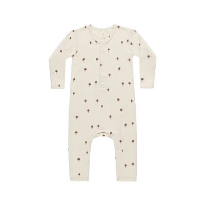 Ribbed Baby Jumpsuit - Mushrooms - Natural by Quincy Mae