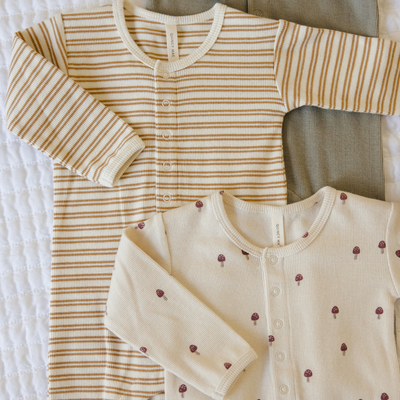 Ribbed Baby Jumpsuit - Basil by Quincy Mae