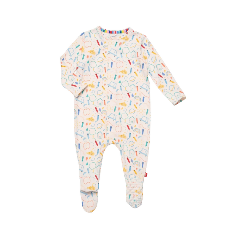 Doodle Pop Modal Magnetic Right Fit Footie by Magnetic Me