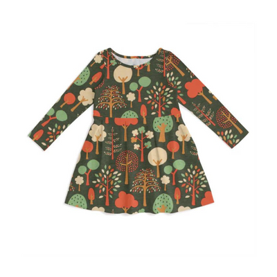 Madison Dress - Trees Dark Green by Winter Water Factory