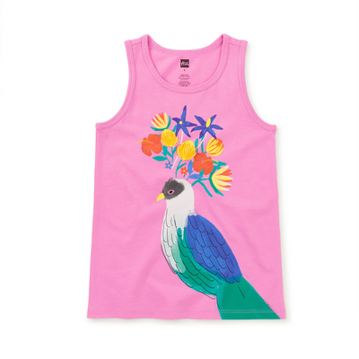 Floral Turaco Graphic Tank - Perennial Pink by Tea Collection FINAL SALE