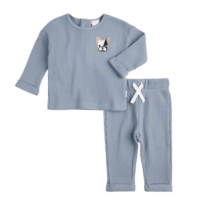 Thermal Sweatsuit - Frenchie Light Blue by Petit Lem