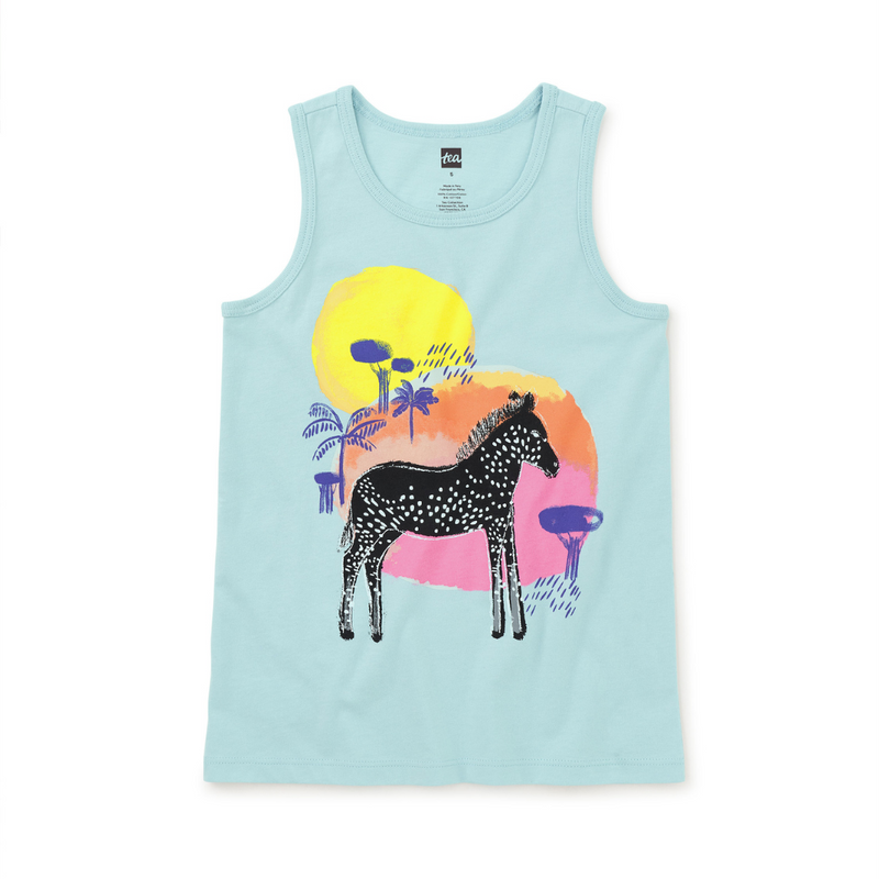 Spotted Zebra Tank Top - Sky by Tea Collection FINAL SALE