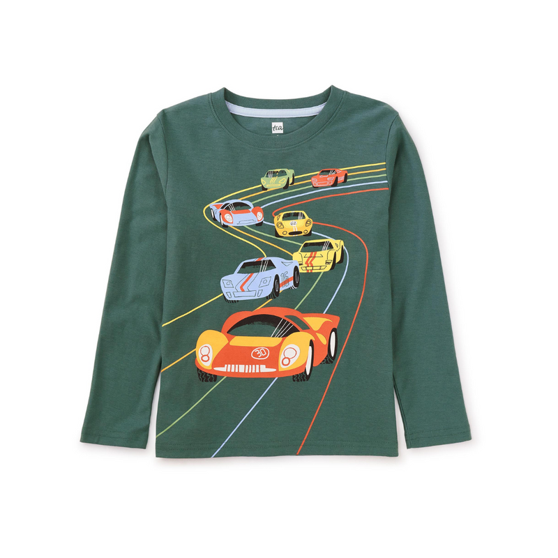 Le Mans Race Graphic Tee - Silver Pine by Tea Collection