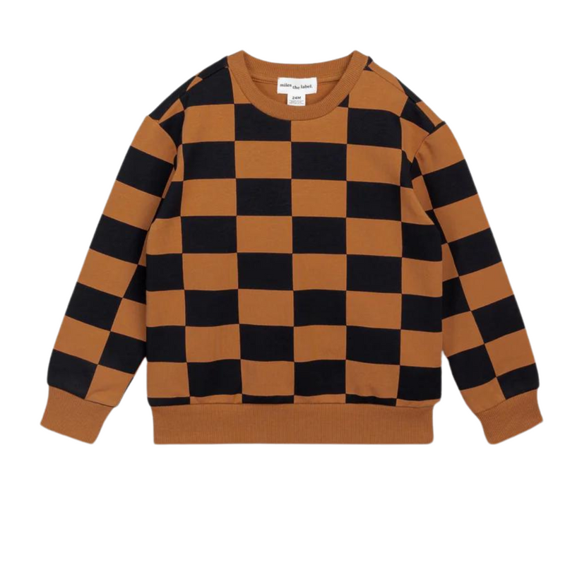 Terry Sweatshirt - Bronze Checkerboard by miles the label.