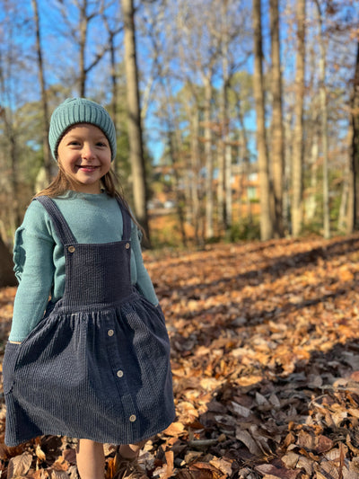 Autumn Pinafore - Charcoal Blue by Vignette