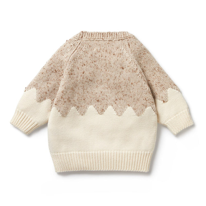 Knitted Jacquard Jumper - Almond Fleck by Wilson & Frenchy