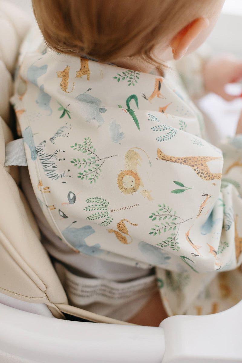 Long Sleeve Waterproof Bib - Safari Jungle by Loulou Lollipop