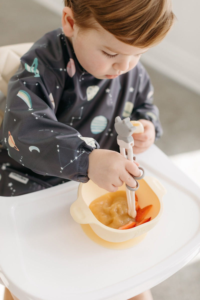 Long Sleeve Waterproof Bib - Planets by Loulou Lollipop