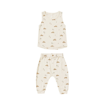 Tank + Slouch Pant Set Surf Buggy - Ivory by Rylee + Cru FINAL SALE