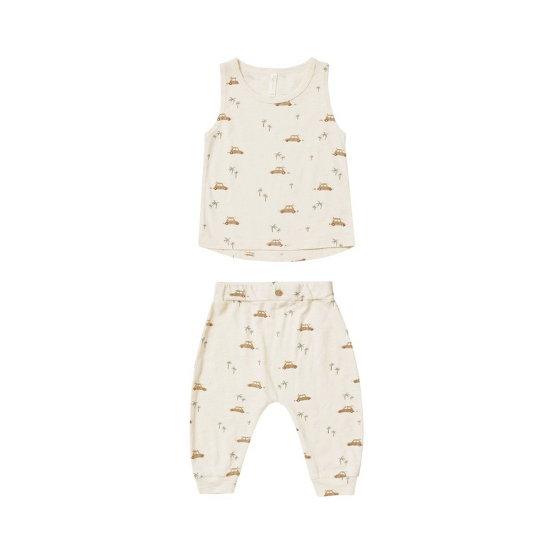 Tank + Slouch Pant Set Surf Buggy - Ivory by Rylee + Cru FINAL SALE