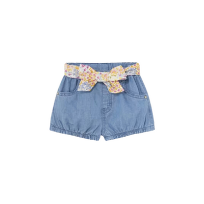 Flower Belted Denim Shorts by Mayoral FINAL SALE